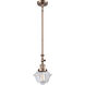 Franklin Restoration Oxford 1 Light 7.5 inch Antique Copper Mini Pendant Ceiling Light in Incandescent, Clear, Franklin Restoration