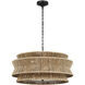 Chapman & Myers Antigua LED 30 inch Bronze and Natural Abaca Chandelier Ceiling Light