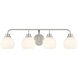 Contemporary 4 Light 32 inch Brushed Nickel Bathroom Vanity Light Wall Light