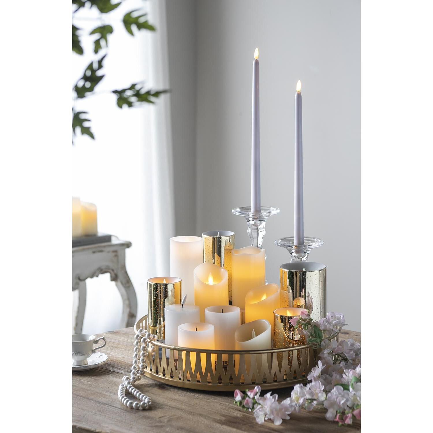 Speckled 6 X 3 inch LED Candle