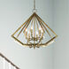 Diamond 6 Light 25 inch Antique Brass Chandelier Ceiling Light
