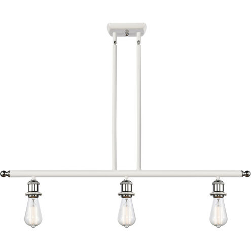 Ballston Bare Bulb 3 Light 36 inch White and Polished Chrome Island Light Ceiling Light, Ballston