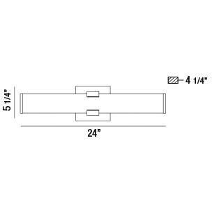 Nozza LED 24 inch Chrome Wall Sconce Wall Light, Medium