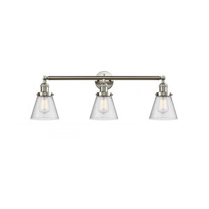 Franklin Restoration Small Cone 3 Light 30.00 inch Bathroom Vanity Light