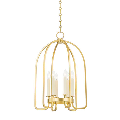 Oakville 6 Light 18.25 inch Aged Brass Hanging Lantern Ceiling Light