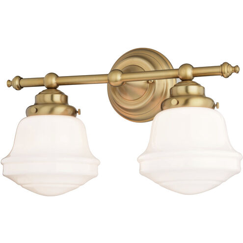 Huntley LED 16 inch Natural Brass Bathroom Light Wall Light