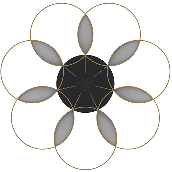 Maestro LED 25.75 inch Black and Gold Chandelier Ceiling Light