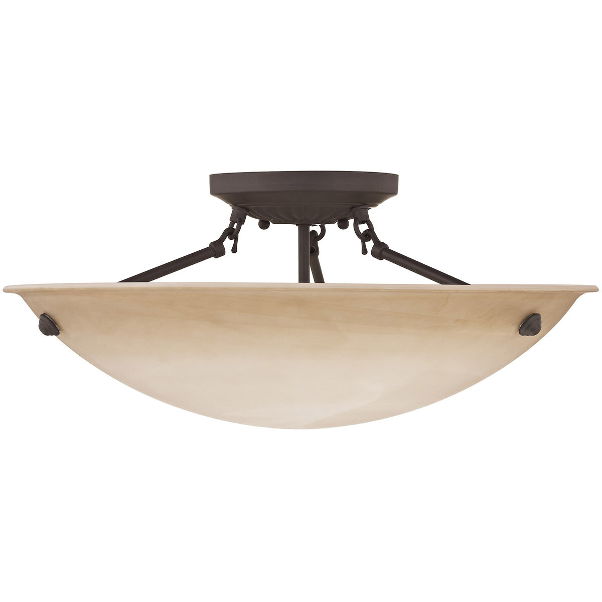 Oasis 3 Light 20 inch Bronze Semi-Flush Mount Ceiling Light