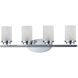 Corona 4 Light 26.25 inch Polished Chrome Bath Vanity Wall Light in Frosted