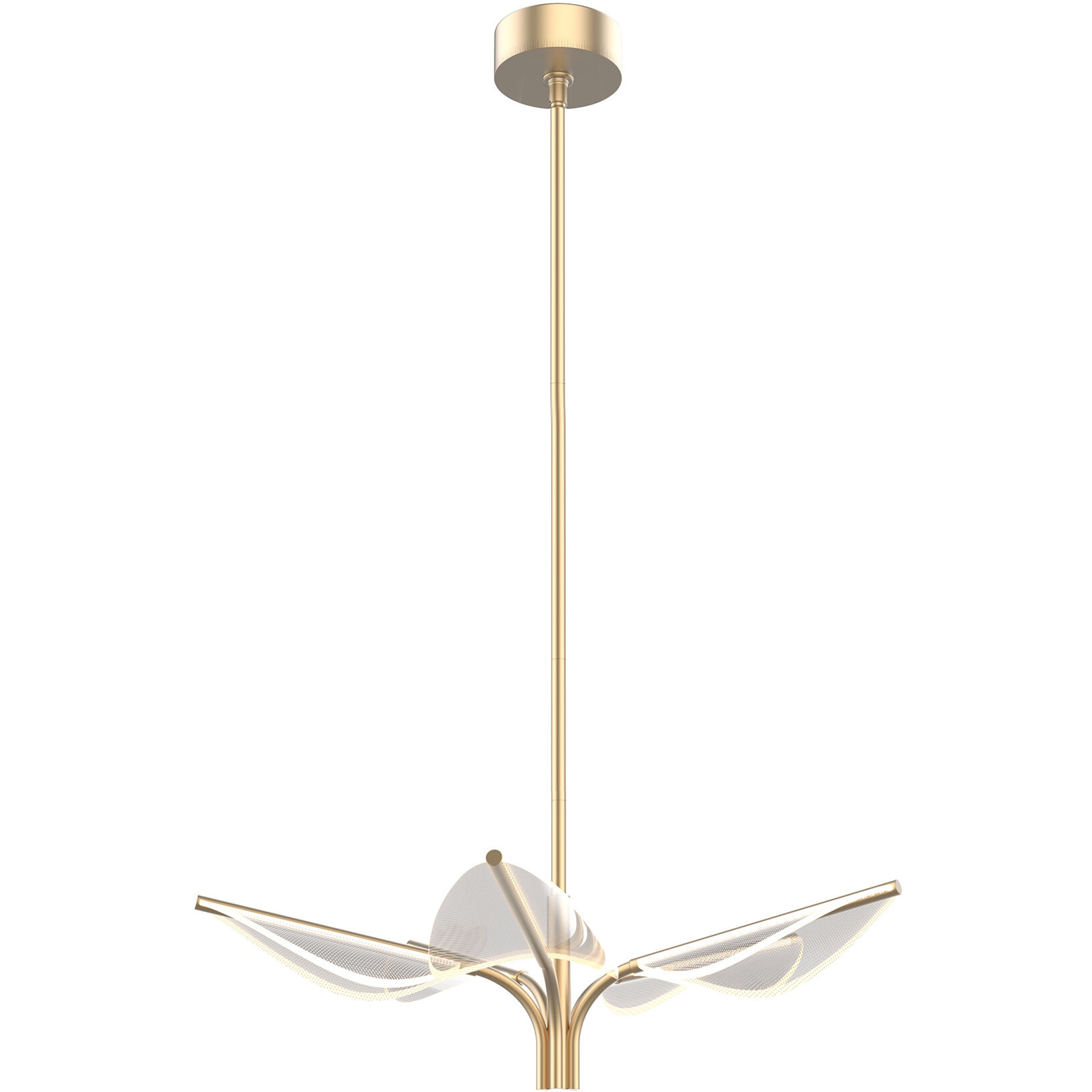 Flora Pendant Ceiling Light in Natural Brass