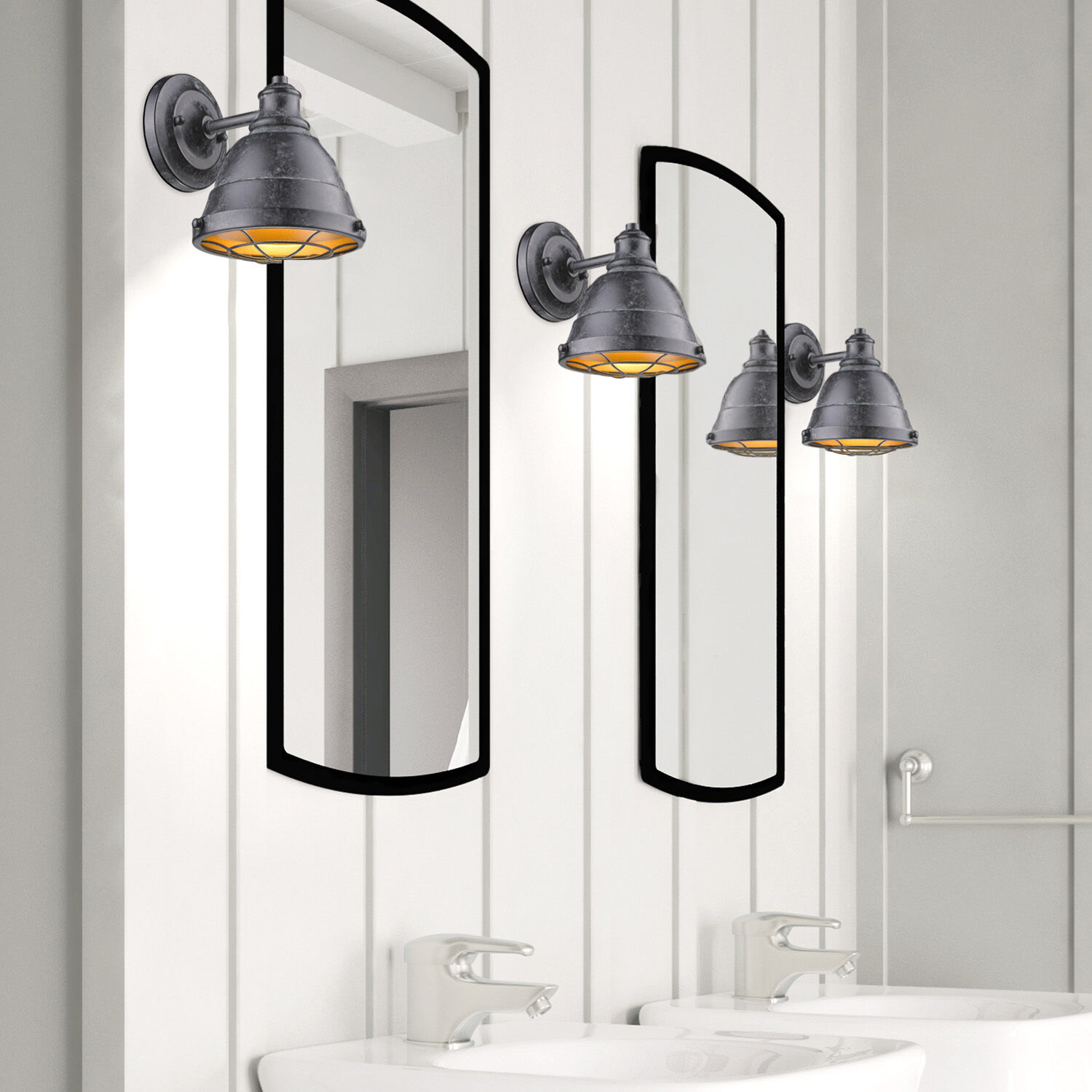 Bartlett Vanity Wall Light in Black Patina