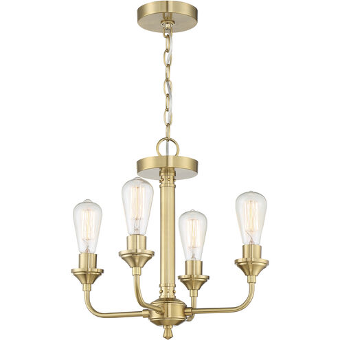 Neighborhood Bridgestone 4 Light 17 inch Satin Brass Convertible Semi Flush Ceiling Light
