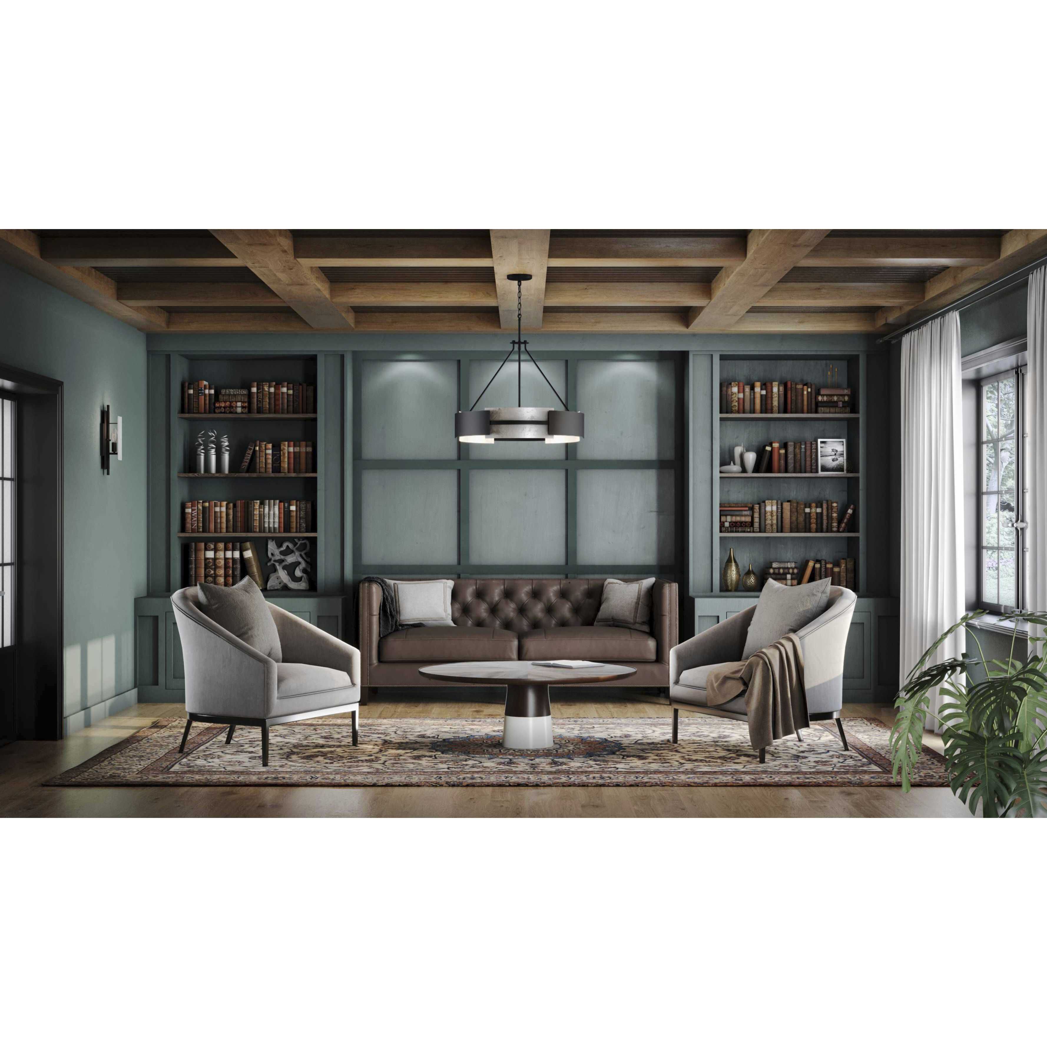 Lowery 5 Light 26 inch Matte Black Pendant Ceiling Light, Design Series