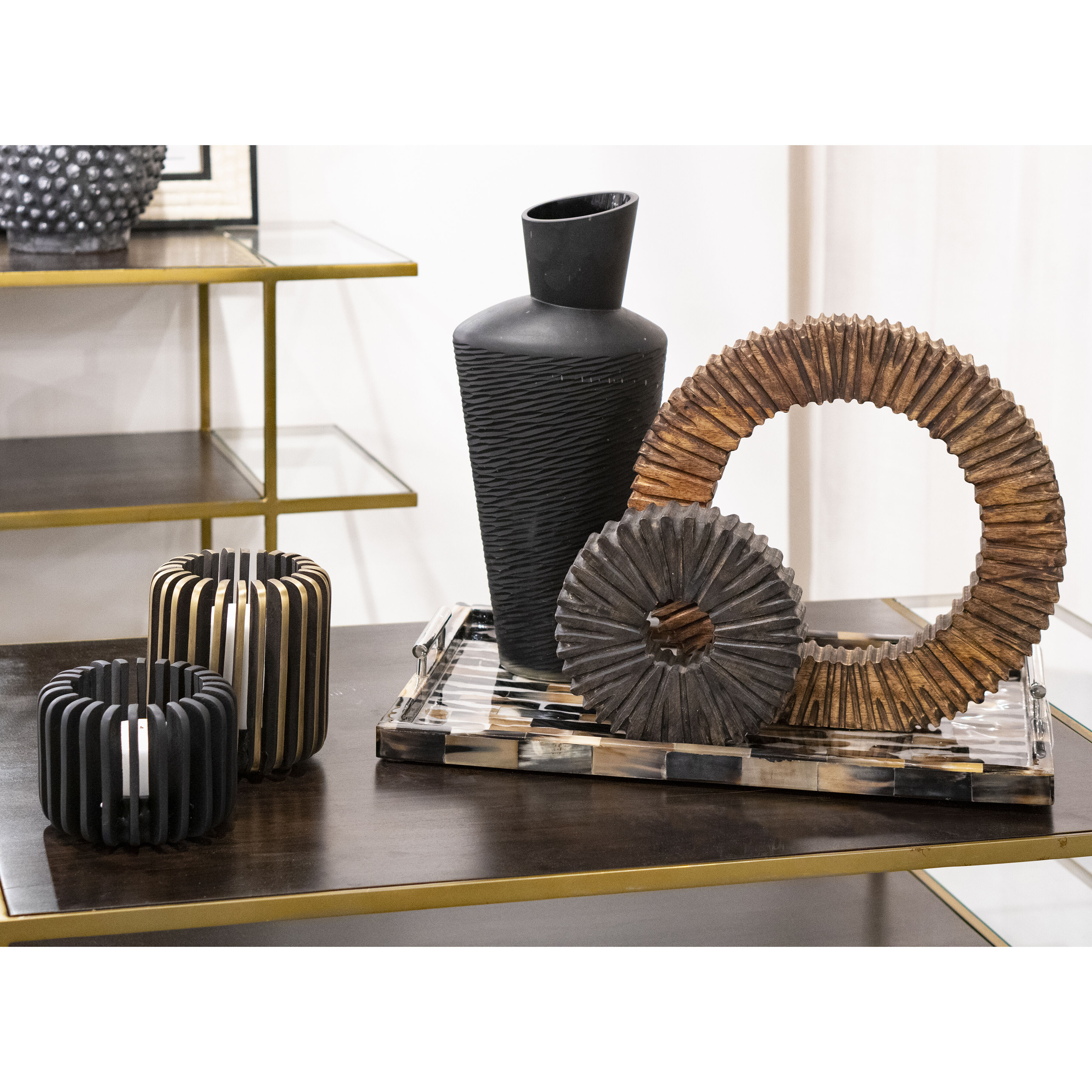 Louver 6.5 X 5 inch Candleholder in Black