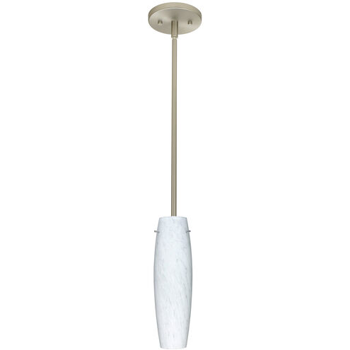 Tu Tu 1 Light Satin Nickel Stem Pendant Ceiling Light