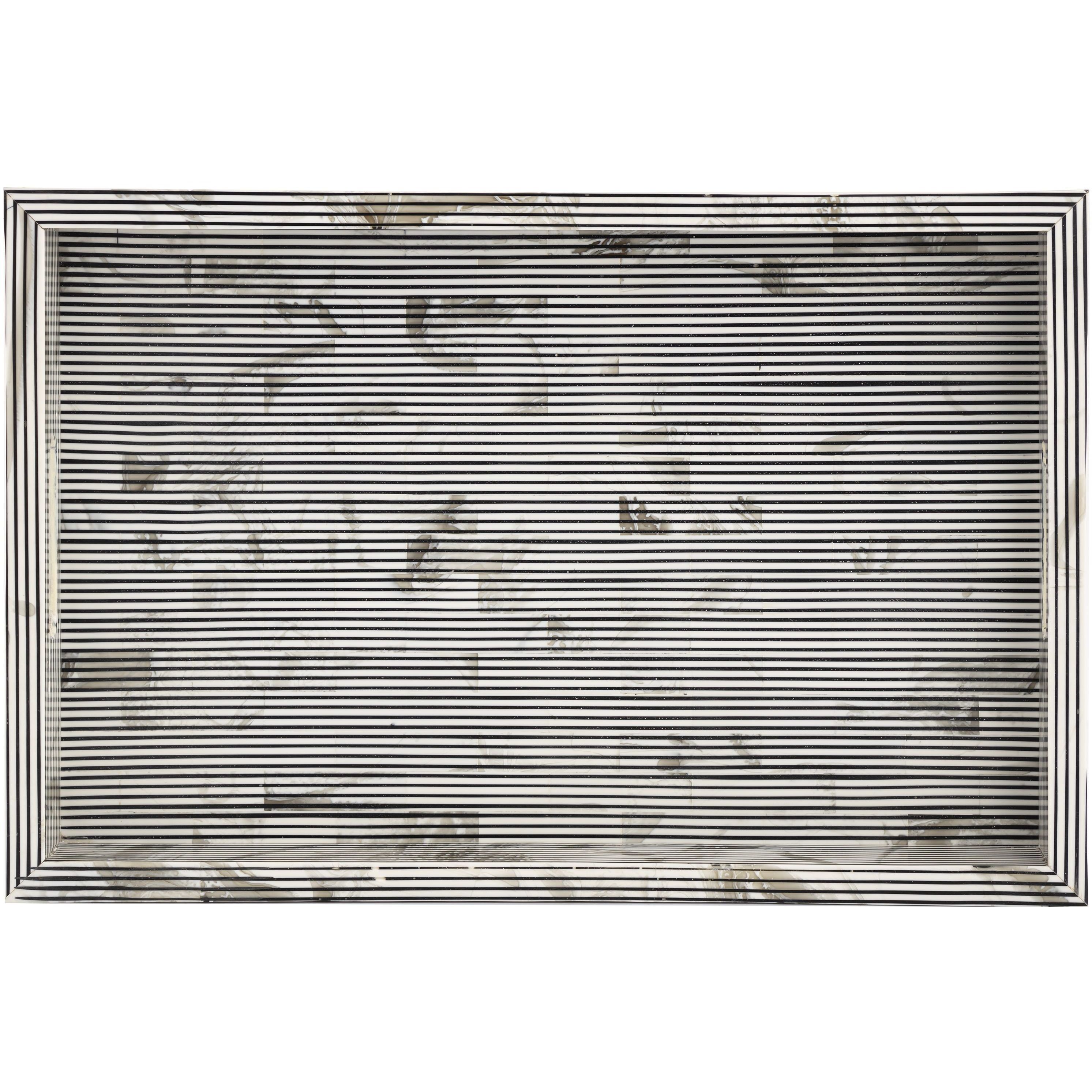 Eaton White with Black Tray, Set of 2