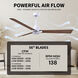 Atlas Alessandra 56 inch Matte White with Walnut Tone Blades Ceiling Fan