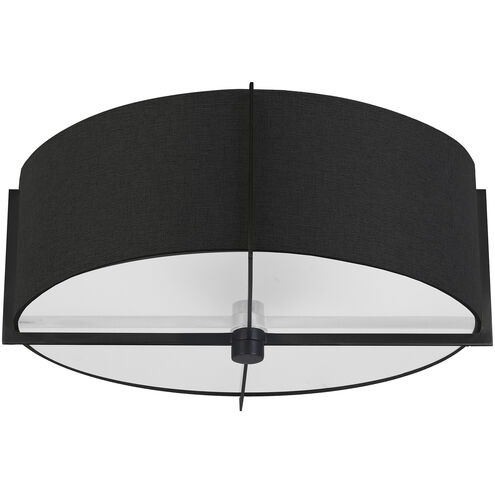 Preston 3 Light 15 inch Matte Black with Black Semi-Flush Mount Ceiling Light