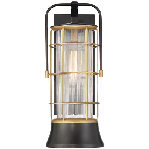 Rivamar 1 Light 20.25 inch Gold and Black Outdoor Wall Lantern