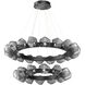 Gem LED 48.3 inch Matte Black Chandelier Ceiling Light, Radial Ring Two Tier