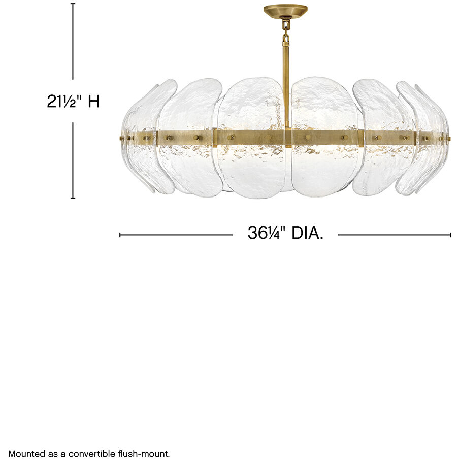 Lillia 6 Light 36.25 inch Heritage Brass Chandelier Ceiling Light