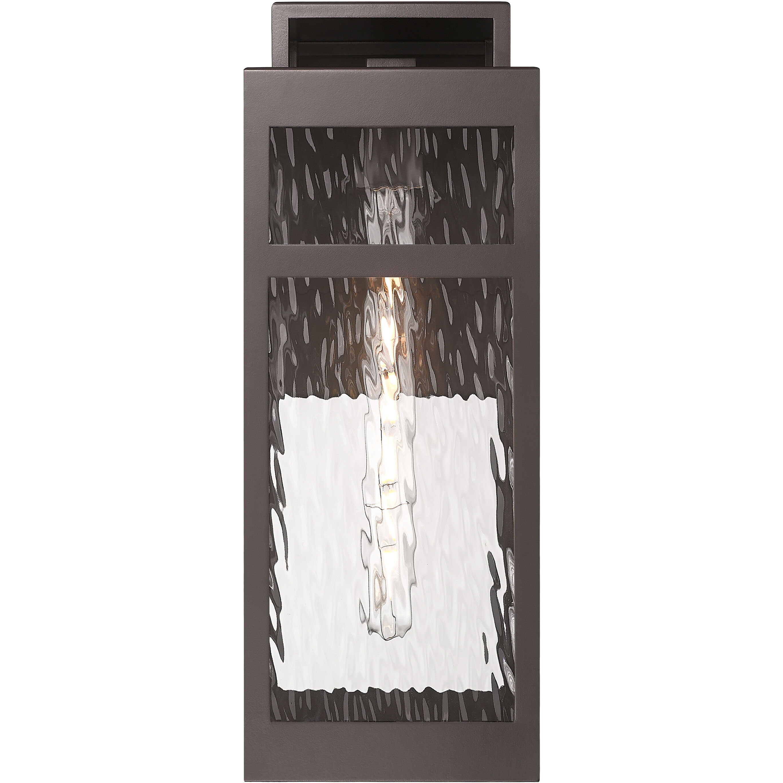Ridgeway 1 Light 17.88 inch Bronze Outdoor Sconce in Waterglass