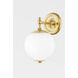 Sphere No.1 1 Light 6.5 inch Aged Brass Wall Sconce Wall Light