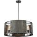 Halstead 6 Light 24 inch Ash Gray with Dark Graphite Chandelier Ceiling Light