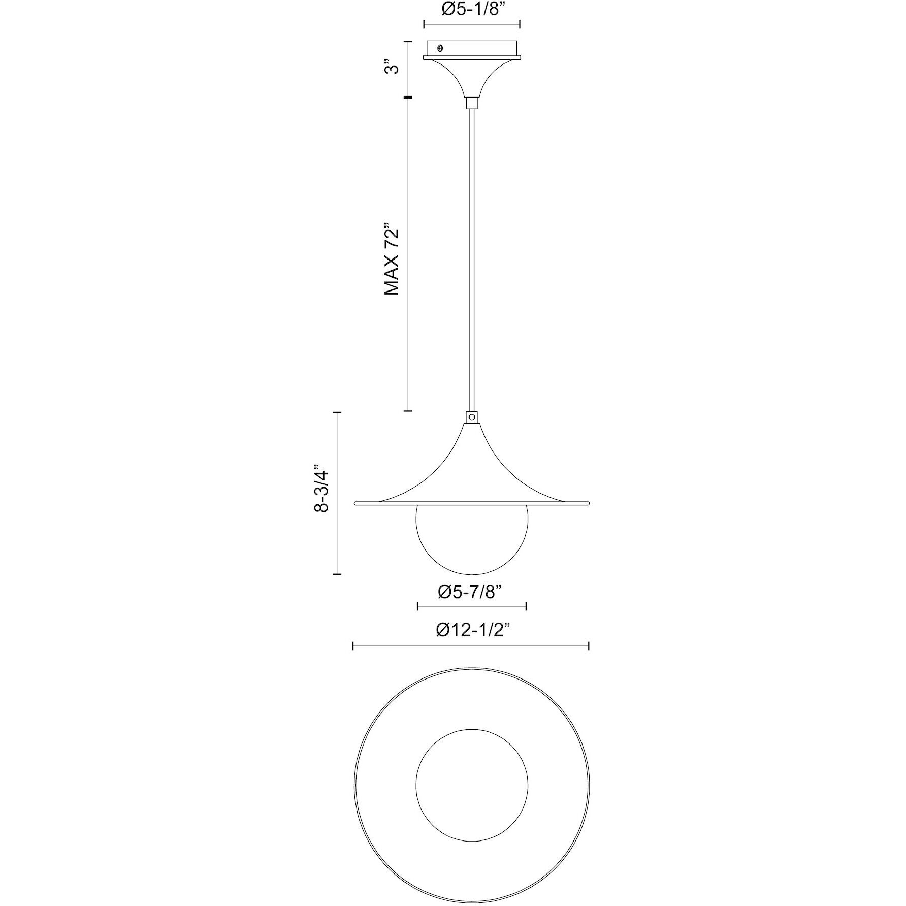 Alora Mood Fuji Pendant Ceiling Light in Matte Black
