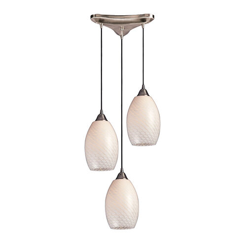 Block Island 3 Light 10 inch Satin Nickel Multi Pendant Ceiling Light, Configurable