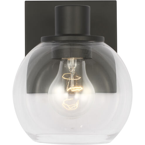 Rito 1 Light 6 inch Midnight Black Bath Light Wall Light, Small