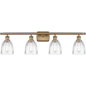 Ballston Brookfield LED 36 inch Brushed Brass Bath Vanity Light Wall Light in Clear Glass, Ballston