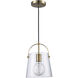 Curry 1 Light 8 inch Antique Gold Bell Mini Pendant Ceiling Light
