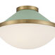 Xander 2 Light 16.25 inch Vibrant Gold and Green Flush Mount Ceiling Light