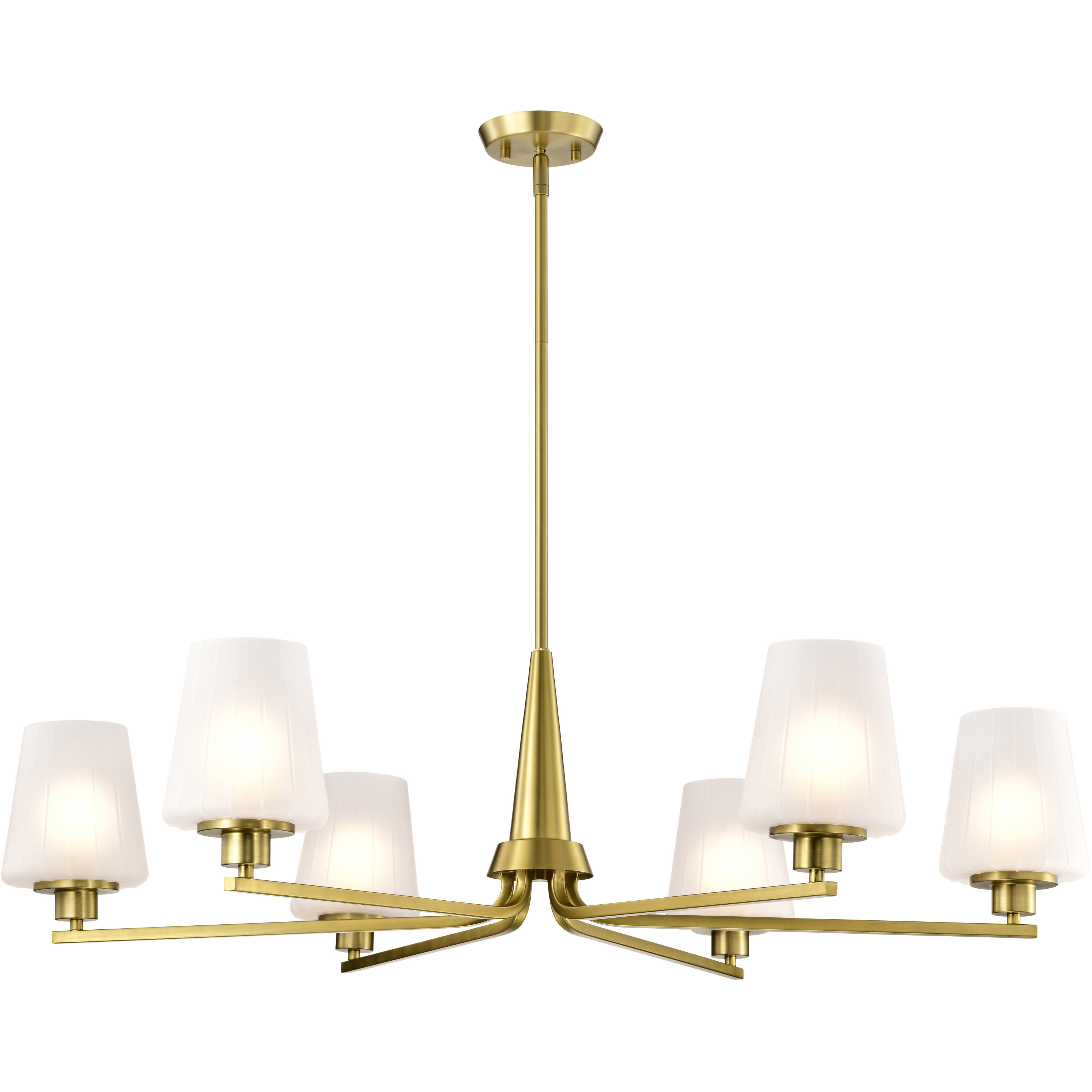 Lune 40 inch Vintage Brass Chandelier Ceiling Light