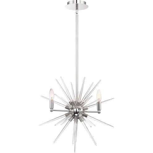 Pulsar 4 Light 20 inch Chrome with Clear Glass Chandelier Ceiling Light