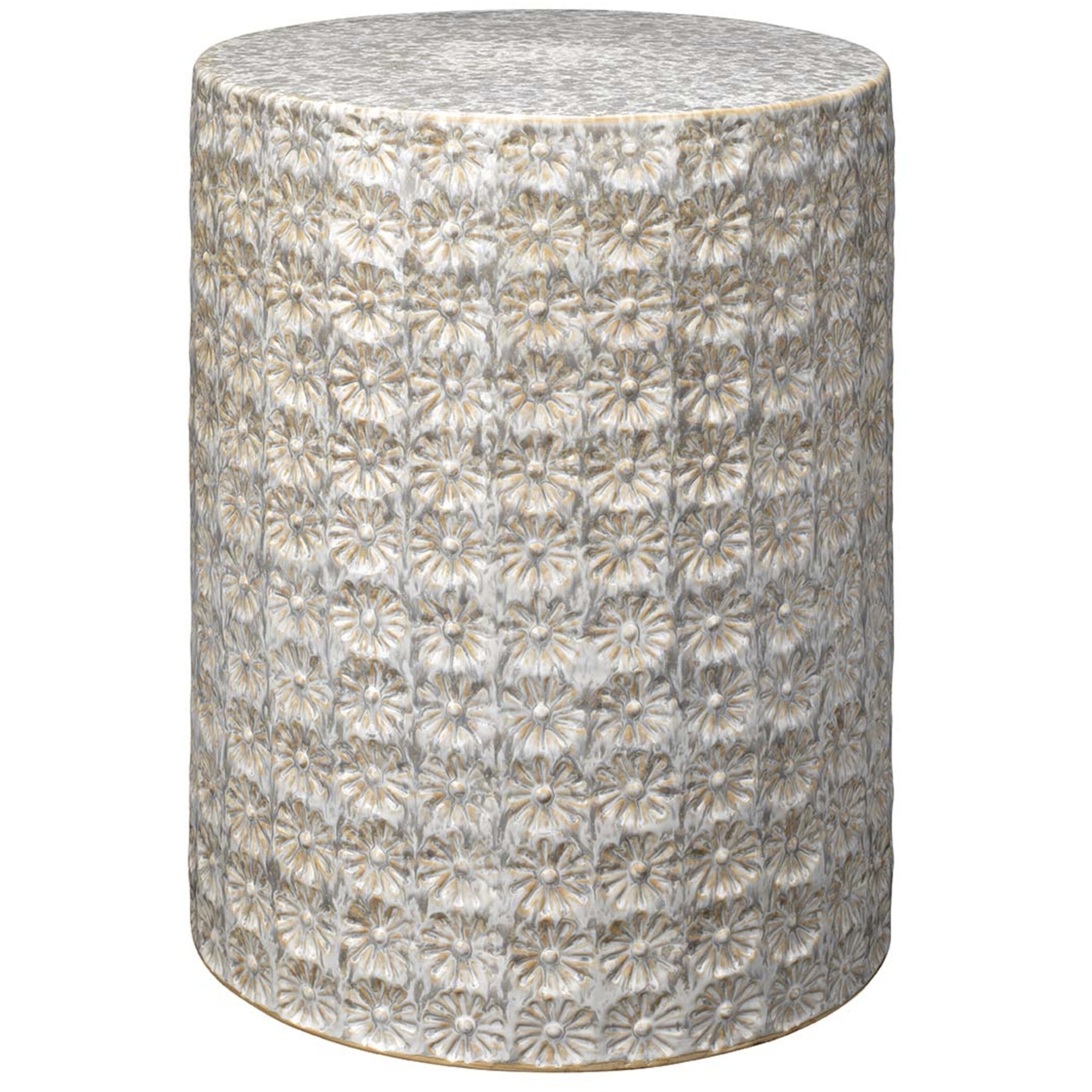 Wildflower 17.5 X 13 inch Cream Reactive Glaze Side Table