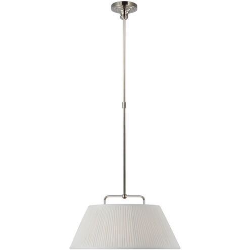 Amber Lewis Serrato LED 14 inch Polished Nickel Hanging Shade Ceiling Light