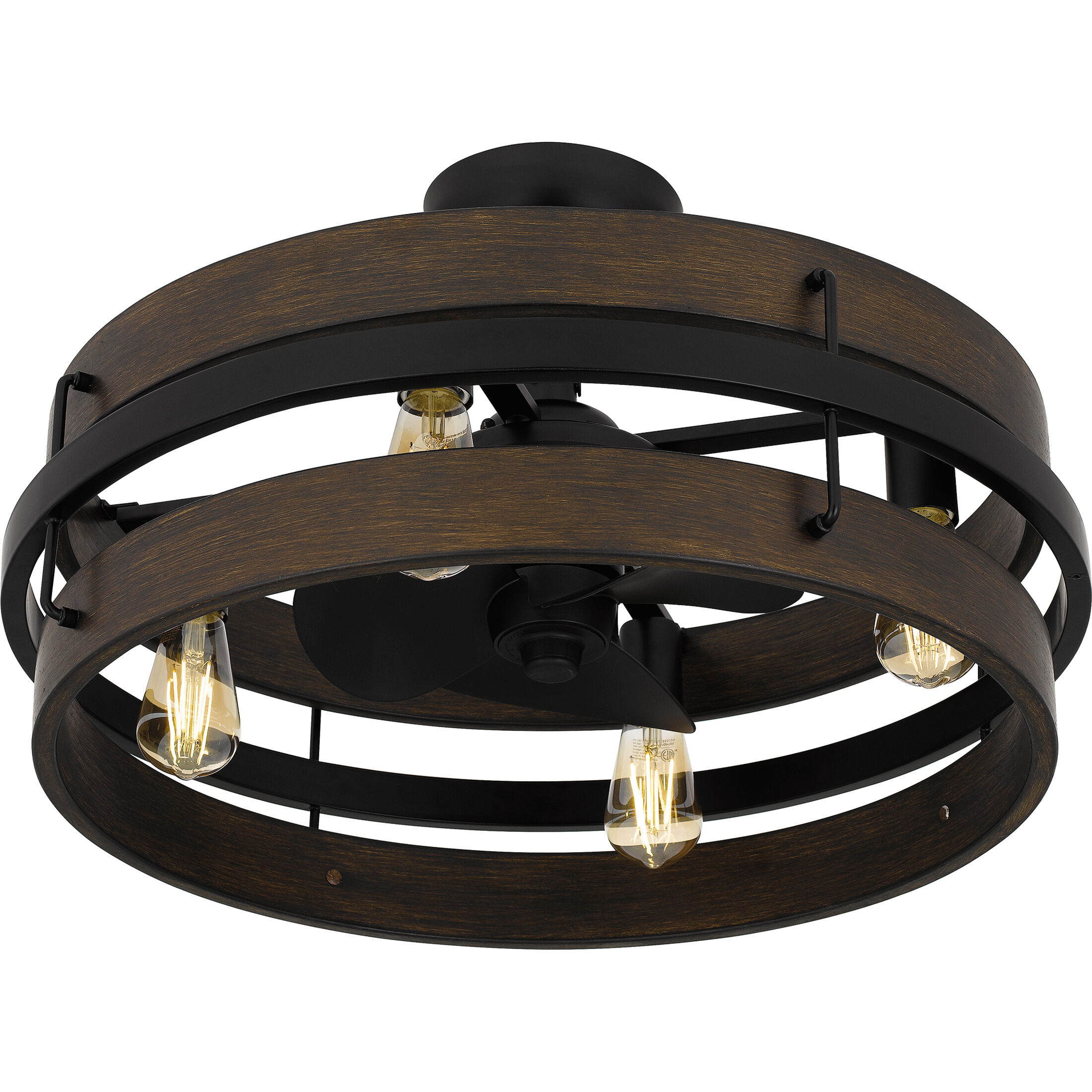 Moyer 24 inch Matte Black with Black Matte Blades Fandelier