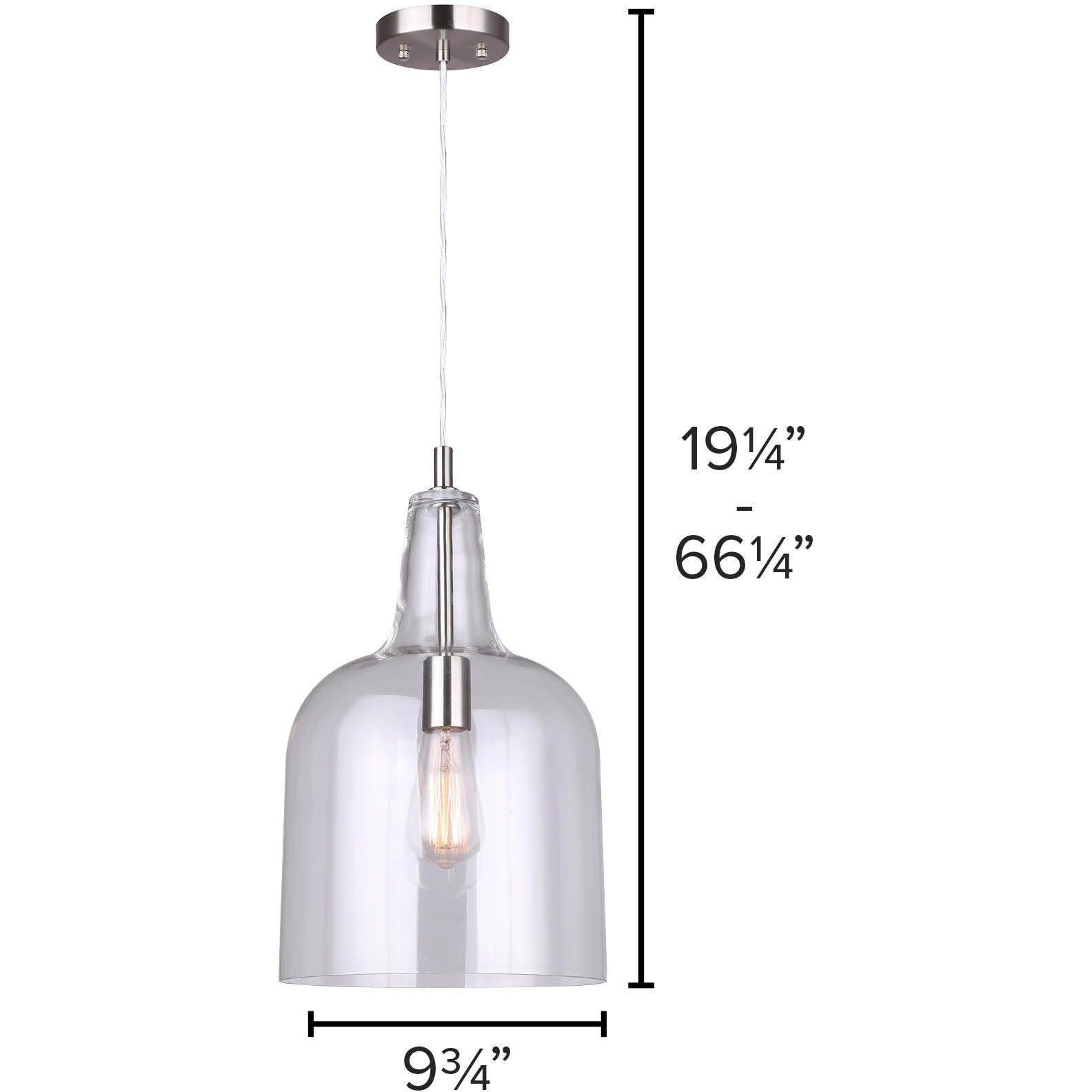 Keeva 1 Light 10 inch Brushed Nickel Pendant Ceiling Light