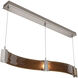 Parallel LED 48 inch Beige Silver Linear Pendant Ceiling Light in Metallic Beige Silver, Bronze Granite, 2700K LED, Curved