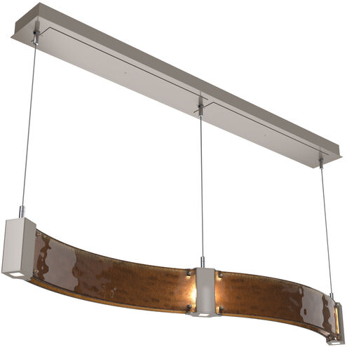 Parallel LED 48 inch Beige Silver Linear Pendant Ceiling Light in Metallic Beige Silver, Bronze Granite, 2700K LED, Curved