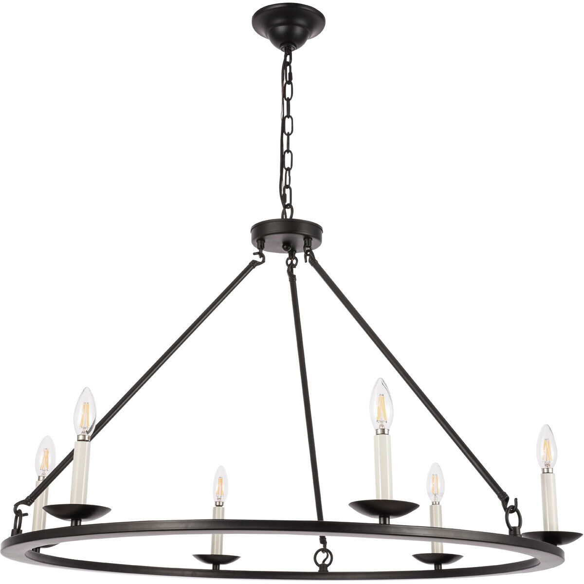 Maine 6 Light 36 inch Black Chandelier Ceiling Light