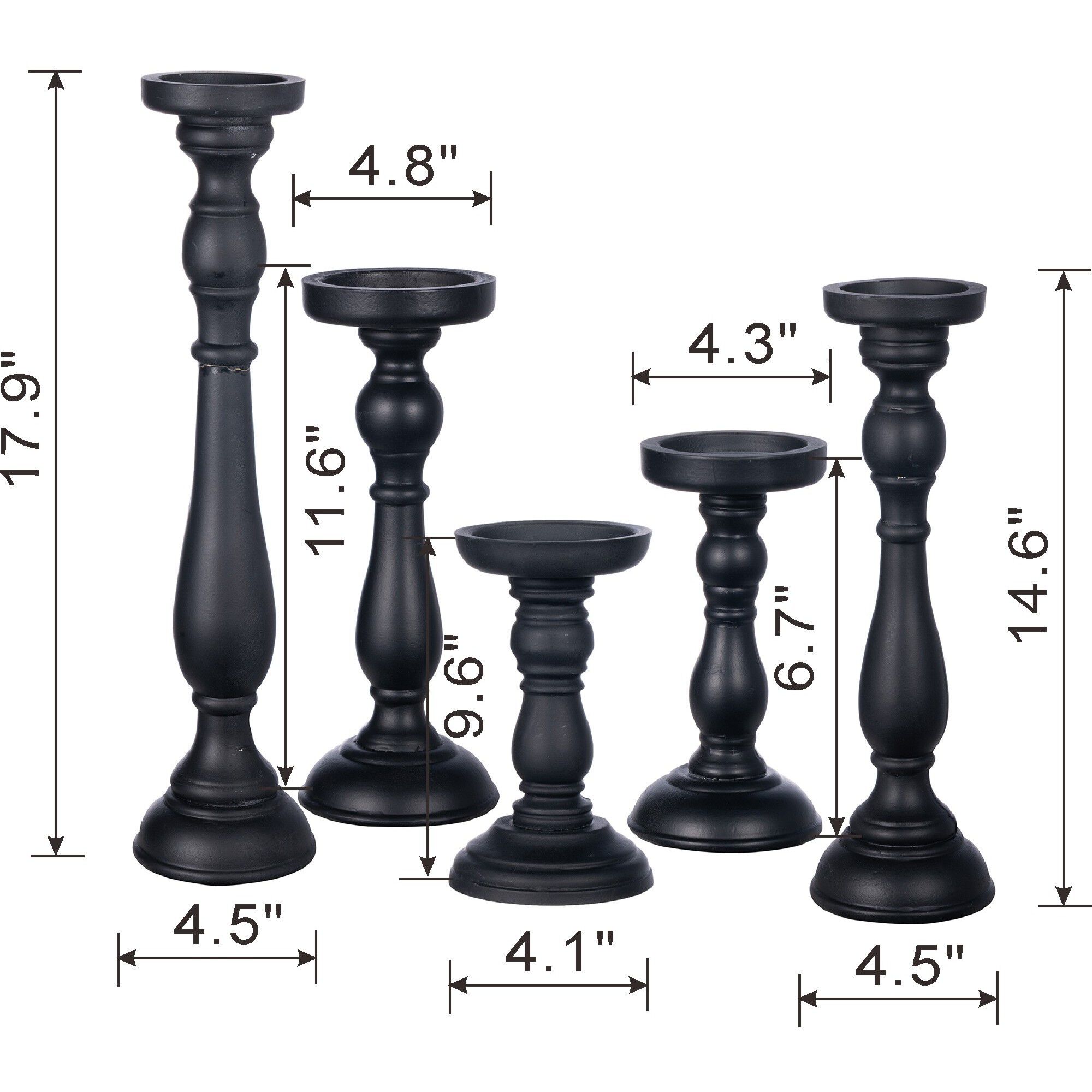 Anita Candle Holder in Black