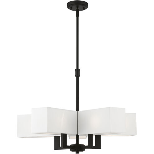Rubix 5 Light 26 inch Black Chandelier Ceiling Light in Satin Brass