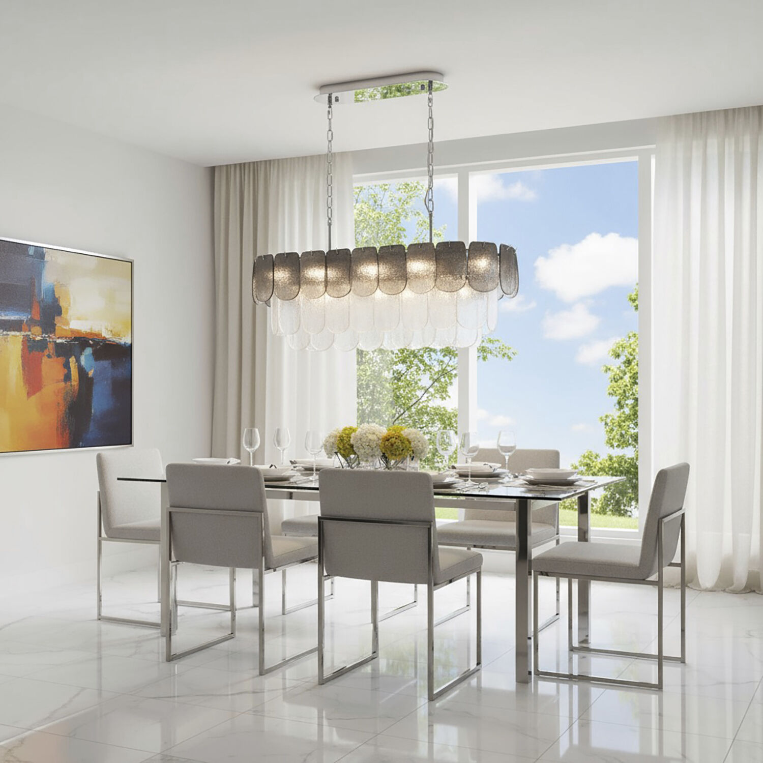 Bianca Island Light Ceiling Light in Crystalline Smoke