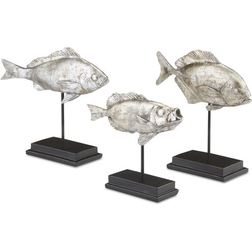Silver Fish 14 X 12 inch Sculptures, Set of 3