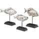 Silver Fish 14 X 12 inch Sculptures, Set of 3