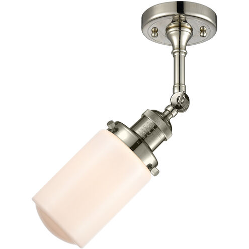 Franklin Restoration Dover 1 Light 5 inch Polished Nickel Semi-Flush Mount Ceiling Light in Matte White Glass, Franklin Restoration