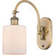 Ballston Cobbleskill LED 5.3 inch Brushed Brass Sconce Wall Light in Matte White Glass